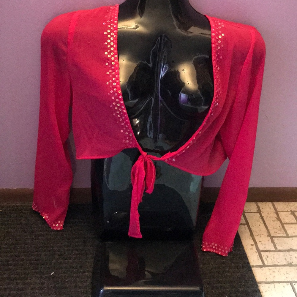 *nwt sequin shrug hit pink size 16w